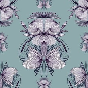 Insects, floral, geometric patterns
