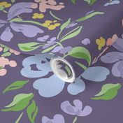 Purple Romantic Floral Print - smaller scale