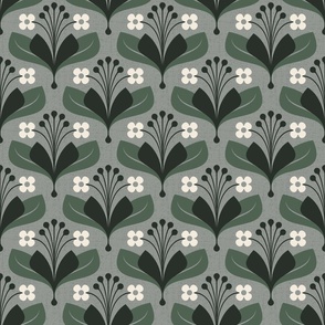 KF 0165 G - Vintage Gloomy Blooming Flowers