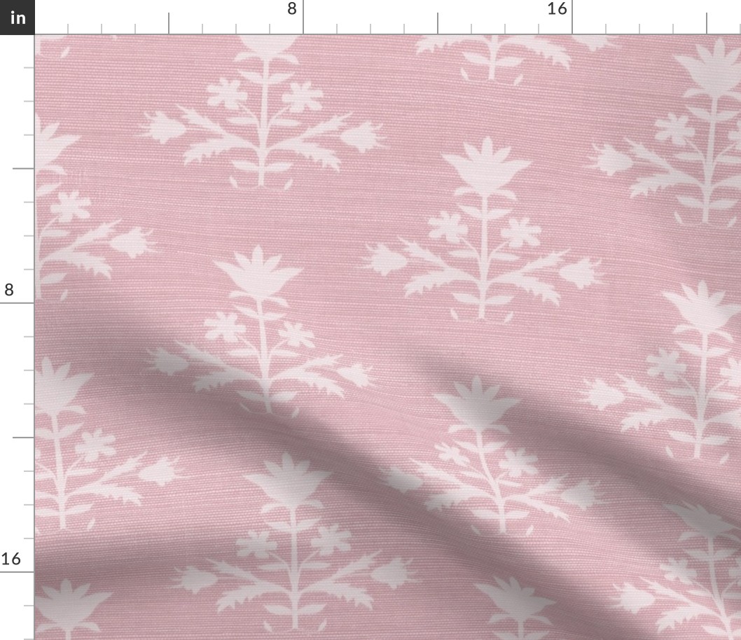 Tulip PRINT FAUX Grasscloth in PINK