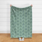 Tulip PRINT FAUX Grasscloth SOUTHFIELD GREEN AND BLUE