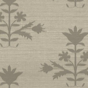 Tulip PRINT FAUX Grasscloth in BLEEKER BEIGE AND BROWN copy