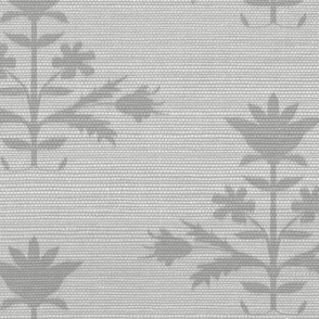 Tulip PRINT FAUX Grasscloth in CEMENT AND COVENTRY GRAY