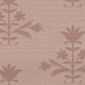 Tulip PRINT FAUX Grasscloth in MONTICELLO ROSE