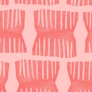 Block Print Pink on PInk Coral stripe 