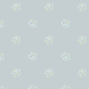 Soft gray polka dot, floral, pale slate, serenity, medium size