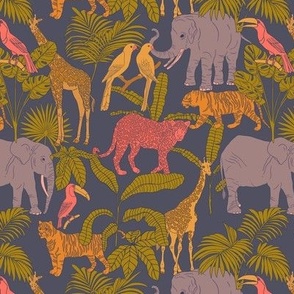 Jungle Menagerie on Purple (small)