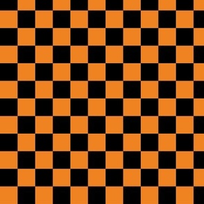 Bright Orange and Black Checkerboard