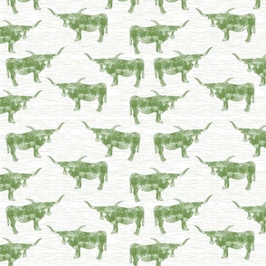 Farm Longhorn Cows with Flowers Stripe Fabric by Quilting Treasures -  modeS4u