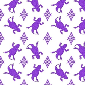 purple frogs horned lizards