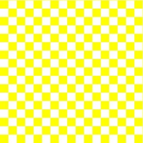 Bright Yellow and Crisp White Checkerboard