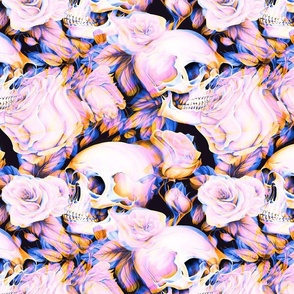 Psychedelic pink skull