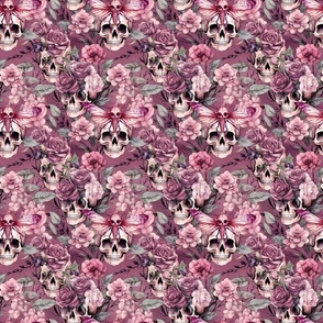 Chaotic skulls and flowers 