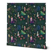 Witchy Forest Eclectic deep green - Large