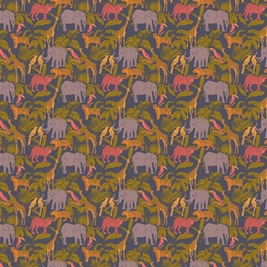 Jungle Menagerie on Purple (XX small)