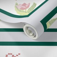 'The Hurrier I Go' Cross Stitch Tea Towel