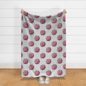 Large jumbo scale // Basketball balls polka dots // bunny grey dotted background carissma blush pink balls modern retro color block tween spirit bedroom barbiecore barbiemania