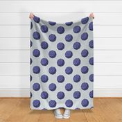 Large jumbo scale // Basketball balls polka dots // bunny grey dotted background very peri blue balls modern retro color block tween spirit bedroom