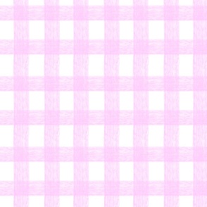 Gingham Watercolor Pink on White