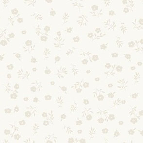 spring cottage floral // parchment beige on white