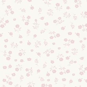 spring cottage floral // primrose pink on white
