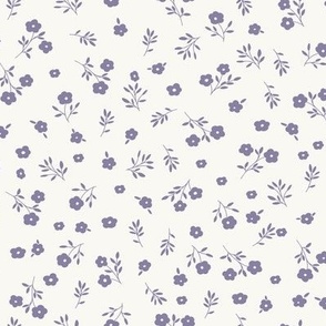 spring cottage floral // wisteria purple on white