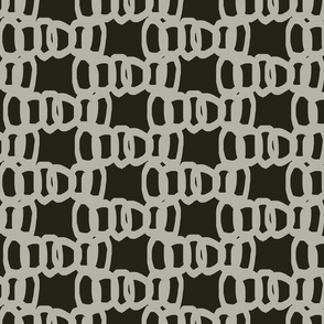 black and gray freestyle links - small - modern geometric- curves - gender neutral