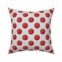 Small scale // Basketball balls polka dots // bunny grey dotted background vivid red balls modern retro color block tween spirit bedroom