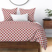 Small scale // Basketball balls polka dots // bunny grey dotted background vivid red balls modern retro color block tween spirit bedroom