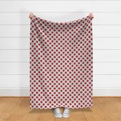 Small scale // Basketball balls polka dots // bunny grey dotted background vivid red balls modern retro color block tween spirit bedroom