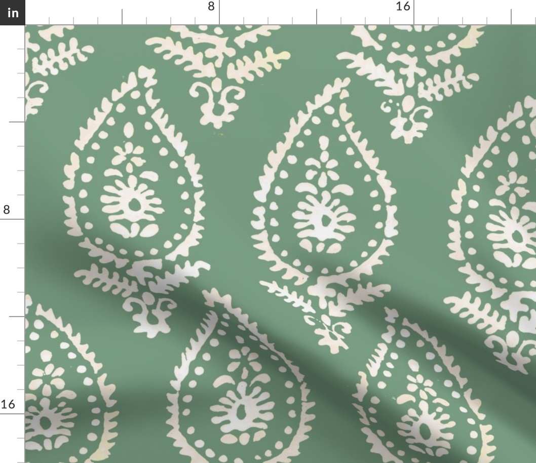 Classic Paisley Reverse Cottage Green