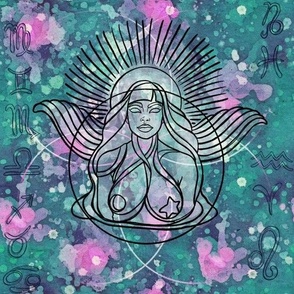 Hand drawn Astrology Whimsigothic Goddess