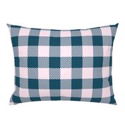 Mid-Century Lake Escape - Pink and Green Plaid