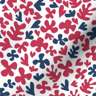 Matisse inspired fabric - blue & red