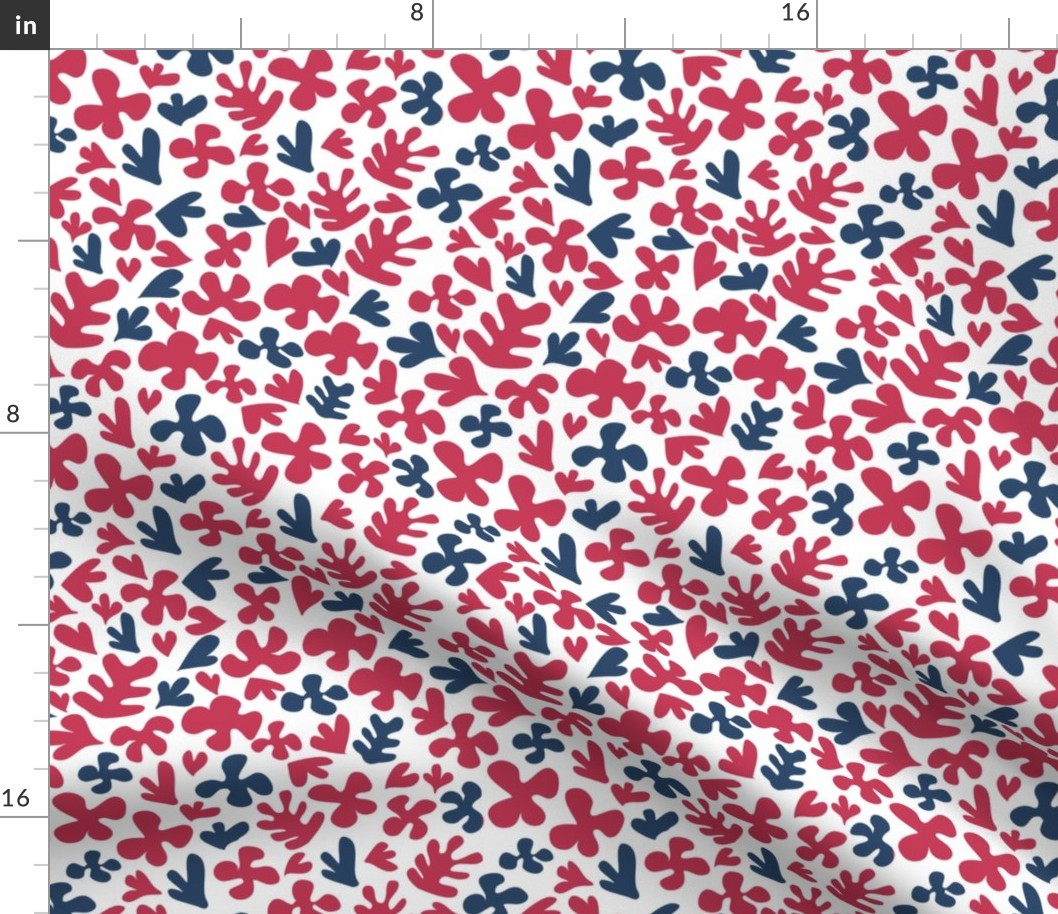 Matisse inspired fabric - blue & red