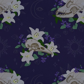 Skulls and flowers