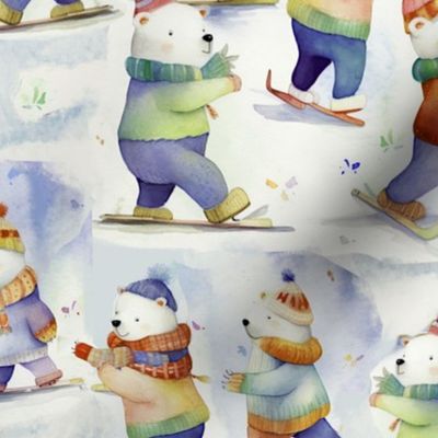 Bears Swishing On Snow