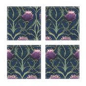 art  nouveau purple thistles 