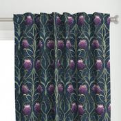 art  nouveau purple thistles 
