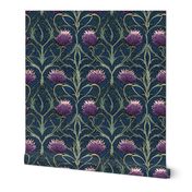 art  nouveau purple thistles 