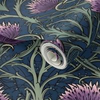 art  nouveau purple thistles 