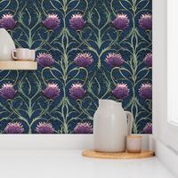 art  nouveau purple thistles 