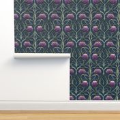 art  nouveau purple thistles 