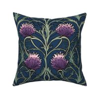 art  nouveau purple thistles 