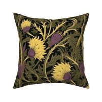 art  nouveau thistles in bloom