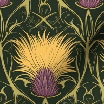 art  nouveau thistles fuzzies