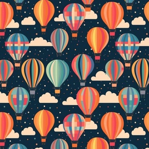 balloons in the night sky