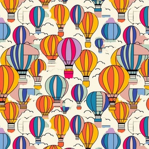 art deco geometric balloon illustration