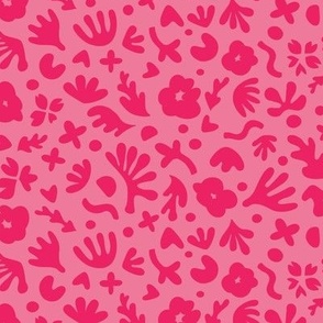 Wiggle Room Boho Bouquet Large Scale Hot Pink on Pink
