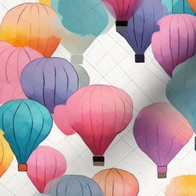 art deco watercolor balloons 